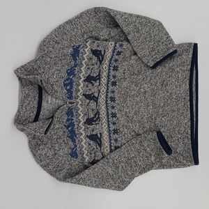 Sonoma Boys Quarter Zip Ski-Themed Long Sleeve Shirt (Size 5)